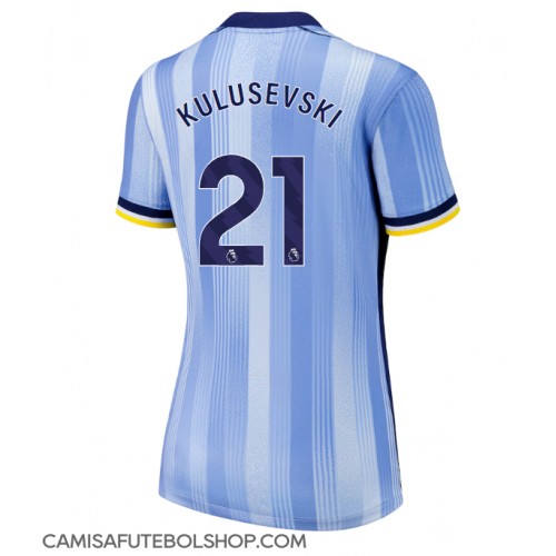 Camisa de time de futebol Tottenham Hotspur Dejan Kulusevski #21 Replicas 2º Equipamento Feminina 2024-25 Manga Curta